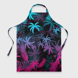 Фартук 3D Неоновые пальмы neon palms