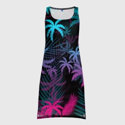 Платье-майка 3D Неоновые пальмы neon palms