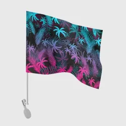 Флаг для автомобиля Неоновые пальмы neon palms