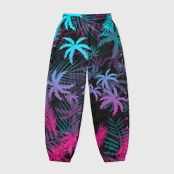 Женские джоггеры оверсайз 3D Неоновые пальмы neon palms
