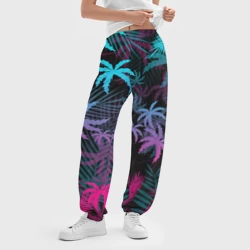 Женские джоггеры оверсайз 3D Неоновые пальмы neon palms - фото 2
