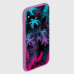 Чехол для iPhone XS Max матовый Неоновые пальмы neon palms - фото 2