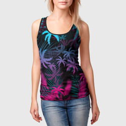Женская майка 3D Неоновые пальмы neon palms - фото 2