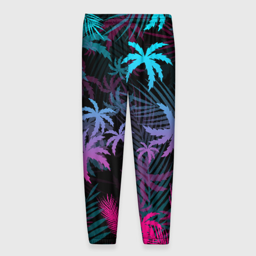 Мужские брюки 3D Неоновые пальмы neon palms, цвет 3D печать - фото 2