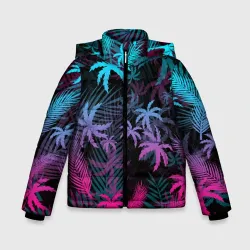 Зимняя куртка для мальчиков 3D Неоновые пальмы neon palms