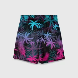 Детские спортивные шорты 3D Неоновые пальмы neon palms