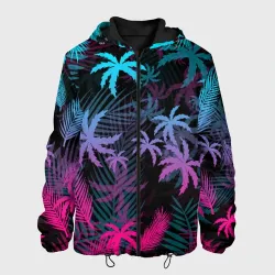 Мужская куртка 3D Неоновые пальмы neon palms