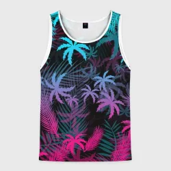 Мужская майка 3D Неоновые пальмы neon palms
