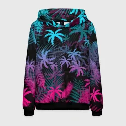 Мужская толстовка 3D Неоновые пальмы neon palms