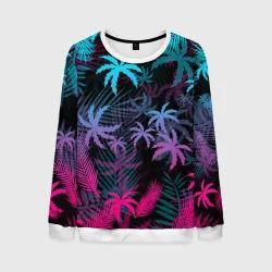 Мужской свитшот 3D Неоновые пальмы neon palms