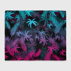 Плед 3D Неоновые пальмы neon palms