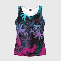 Женская майка 3D Неоновые пальмы neon palms