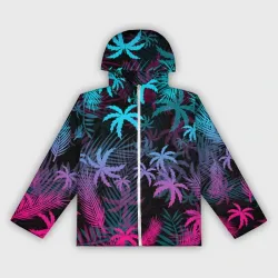 Женская ветровка 3D Неоновые пальмы neon palms
