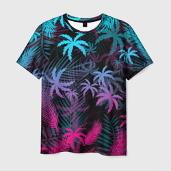 Мужская футболка 3D Неоновые пальмы neon palms