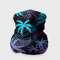 Неоновые пальмы neon palms – Бандана-труба 3D с принтом купить