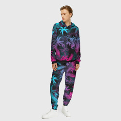 Мужской костюм с толстовкой 3D Неоновые пальмы neon palms - фото 2