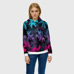 Женская толстовка 3D Неоновые пальмы neon palms - фото 2