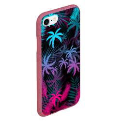 Чехол для iPhone 7/8 матовый Неоновые пальмы neon palms - фото 2