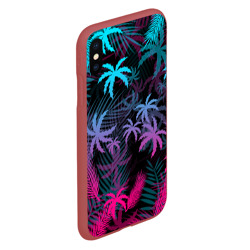 Чехол для iPhone XS Max матовый Неоновые пальмы neon palms - фото 2