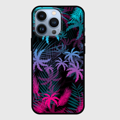 Чехол для iPhone 13 Pro Неоновые пальмы neon palms, цвет черный