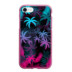 Чехол для iPhone 7/8 матовый Неоновые пальмы neon palms