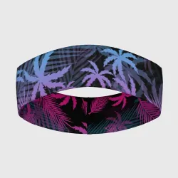Повязка на голову 3D Неоновые пальмы neon palms