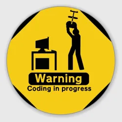 Круглый коврик для мышки Coding in progress