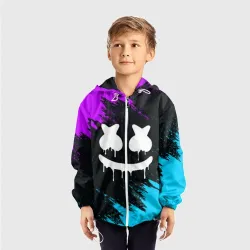 Детская ветровка 3D Неоновый Маршмелло Marshmello neon - фото 2