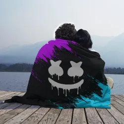 Плед 3D Неоновый Маршмелло Marshmello neon - фото 2