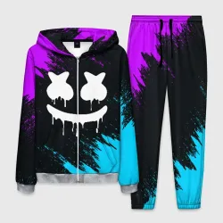 Мужской костюм 3D Неоновый Маршмелло Marshmello neon