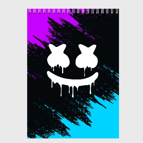 Скетчбук Неоновый Маршмелло Marshmello neon