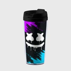 Термокружка-непроливайка Неоновый Маршмелло Marshmello neon