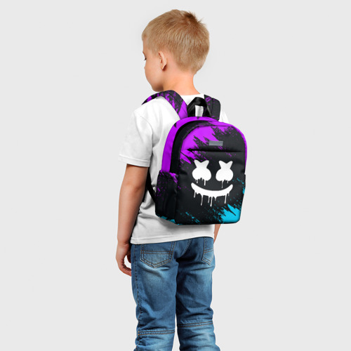 Детский рюкзак 3D Неоновый Маршмелло Marshmello neon - фото 3