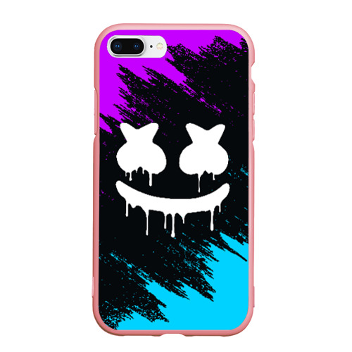 Чехол для iPhone 7Plus/8 Plus матовый Неоновый Маршмелло Marshmello neon, цвет баблгам