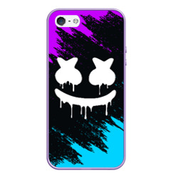 Чехол для iPhone 5/5S матовый Неоновый Маршмелло Marshmello neon