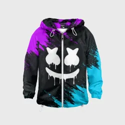 Детская ветровка 3D Неоновый Маршмелло Marshmello neon