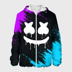 Мужская куртка 3D Неоновый Маршмелло Marshmello neon