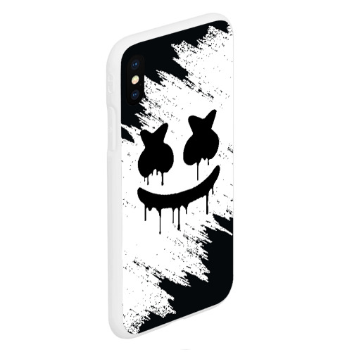 Чехол для iPhone XS Max матовый Marshmello Маршемелло, цвет белый - фото 3