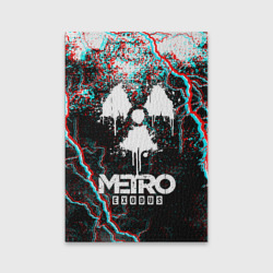Обложка для паспорта матовая кожа Metro Exodus glitch