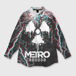 Женская рубашка oversize 3D Metro Exodus glitch