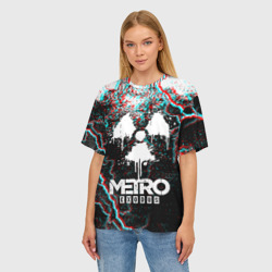 Женская футболка oversize 3D Metro Exodus glitch - фото 2