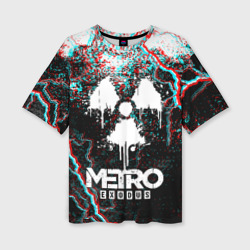 Женская футболка oversize 3D Metro Exodus glitch