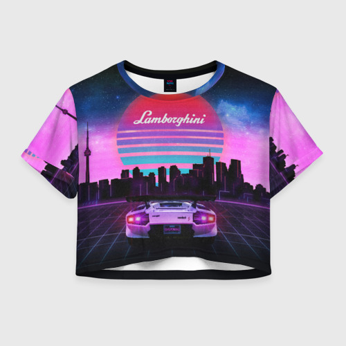 Женская футболка Crop-top 3D Lamborghini overdrive