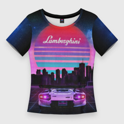 Женская футболка 3D Slim Lamborghini overdrive