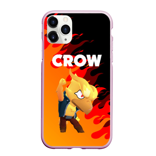 Чехол для iPhone 11 Pro Max матовый BRAWL STARS CROW PHOENIX, цвет розовый