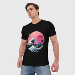 Мужская футболка 3D Великая Ретро Волна - фото 2