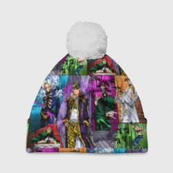 Шапка 3D c помпоном Паттерн ДжоДжо Кира спидвагон