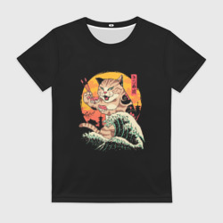 Женская футболка 3D Neko Sushi Wave