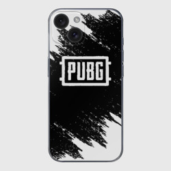Чехол для iPhone 15 силиконовый с защитой камеры PUBG