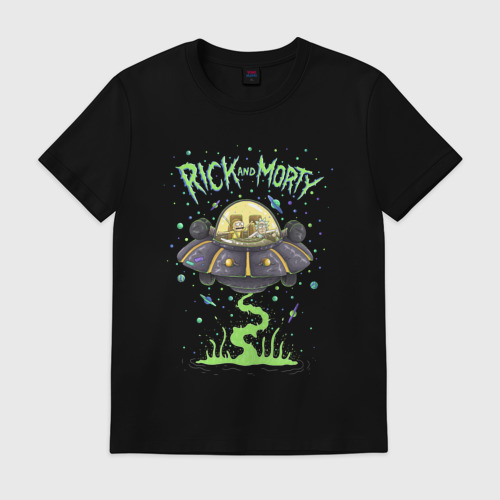 Мужская футболка хлопок Rick and Morty on a spaceship Фото 01 Мужская футболка хлопок Rick and Morty on a spaceship Фото 01
